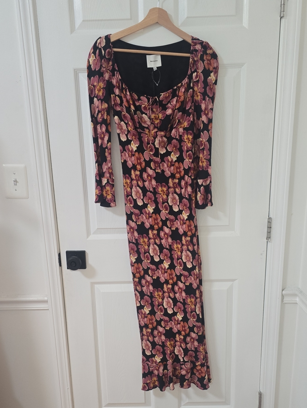Reformation Kiley Floral Print Long Sleeve Midi Dress New Size 0 - Picture 2 of 7